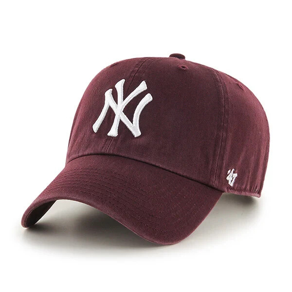 '47 New York Yankees Maroon Adjustable Cap Clean Up MLB