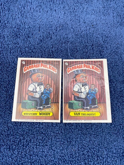 Garbage Pail Kids Whisperin Woody Van Triloquist 152a 152b 1986 Topps Trading Cards