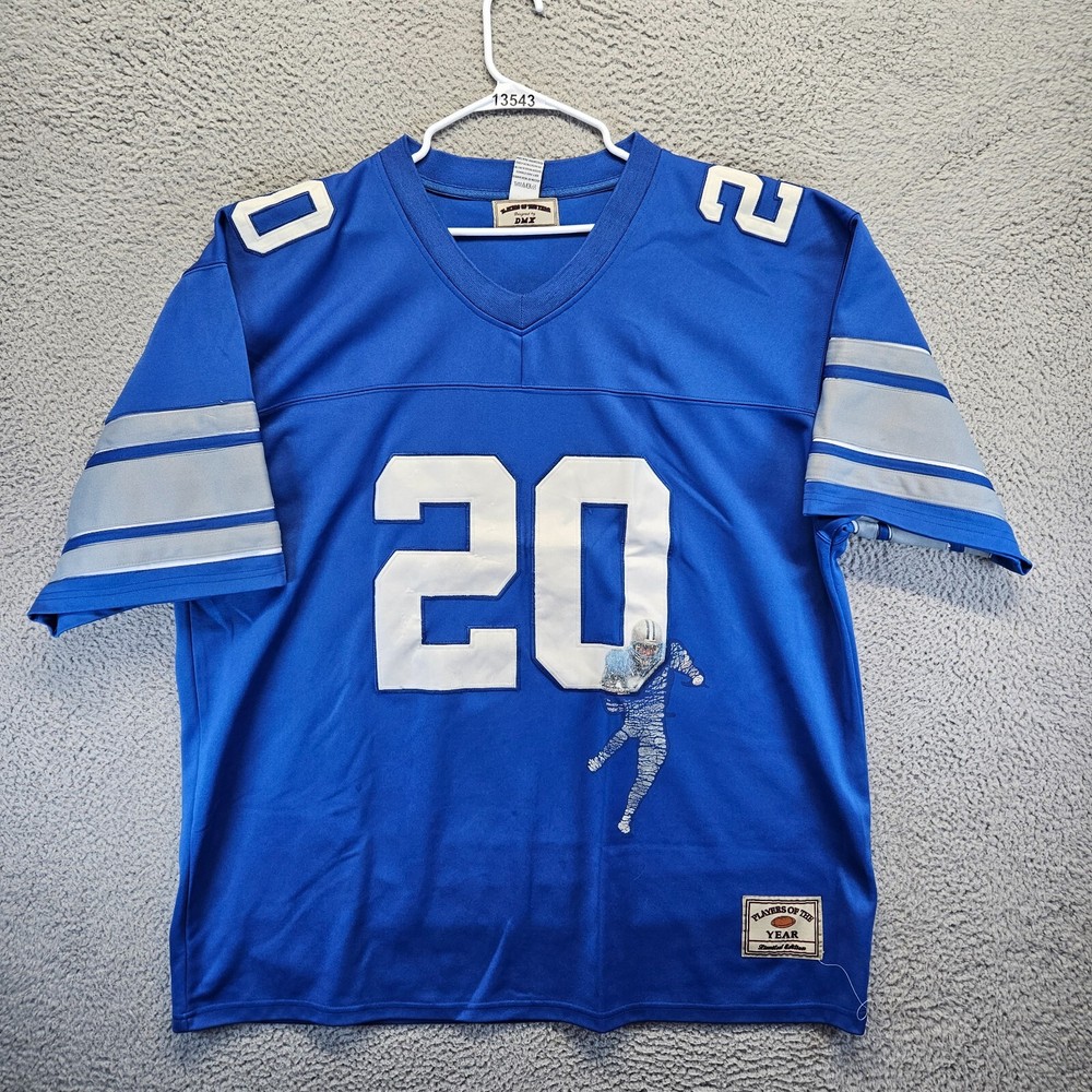 Players Of The Year Barry Sanders #20 Detroit Lions NFL Jersey Size 58 Blue