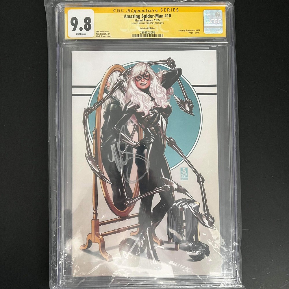 Spider-Man #10 CGC SS 9.8 Signed By Mark Brooks Virgin Variant Black Cat