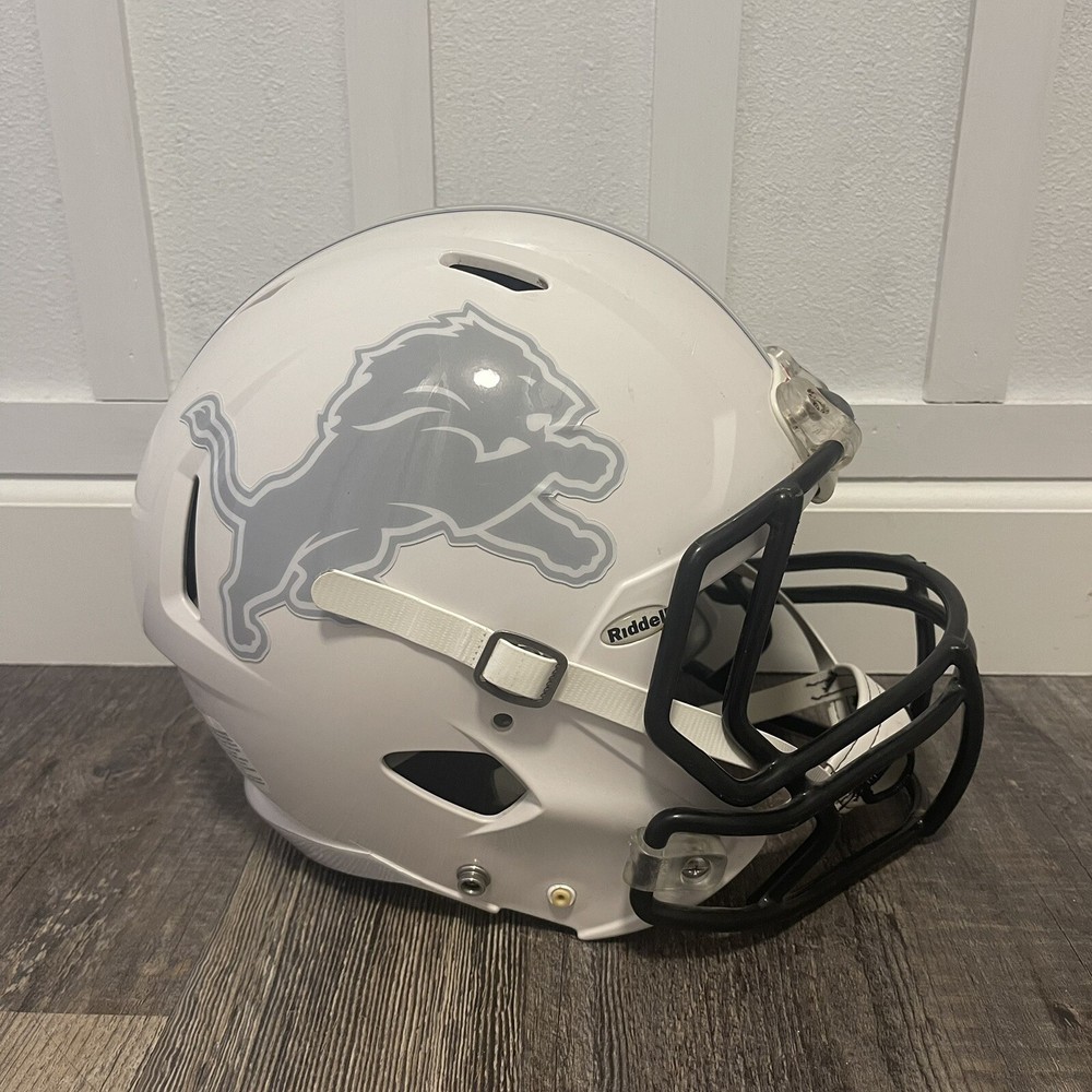 Detroit Lions White Ice Custom Speed Replica Full Size Football Helmet