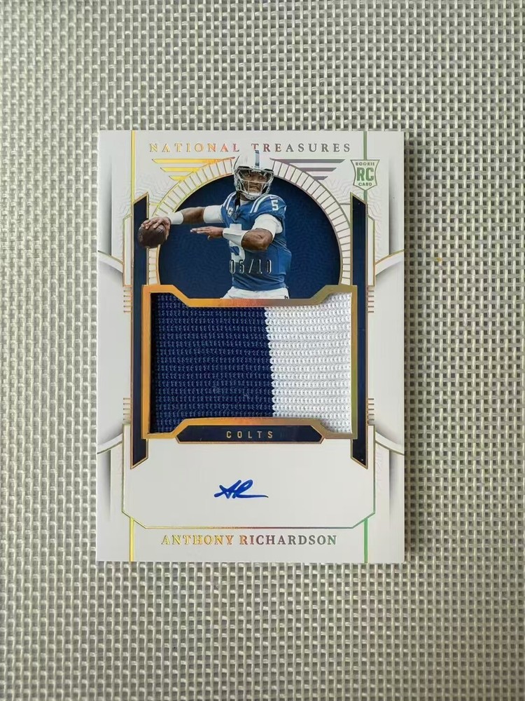 Anthony Richardson 2023 Panini National Treasures RC PatchAuto RPA золотая чашка 5/10