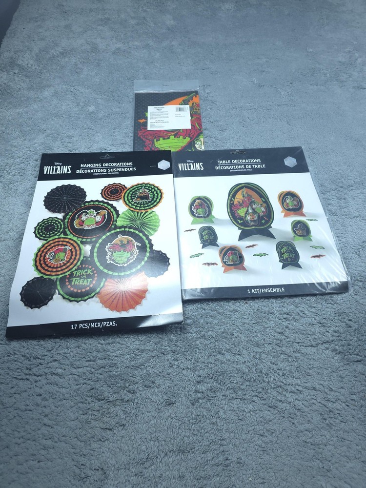 Disney Villains Halloween Party Decoration Kit Tablecover Hanging Centerpieces