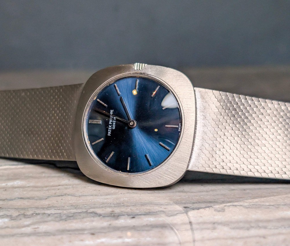 Patek Philippe 3543/2 White Gold Vintage Watch with Blue Sunburst Dial