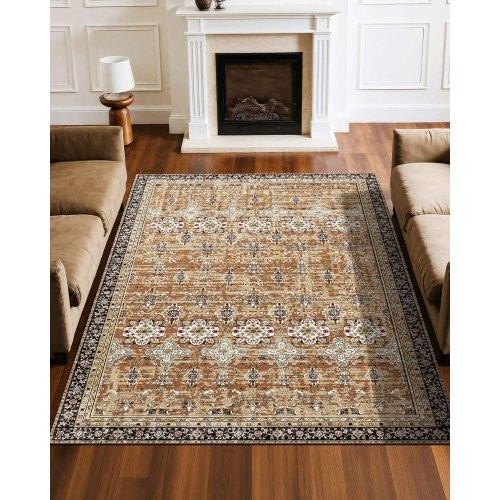 Area Rug 6 x 9 ft Large Washable Rug NonSlip and TearResistant Soft