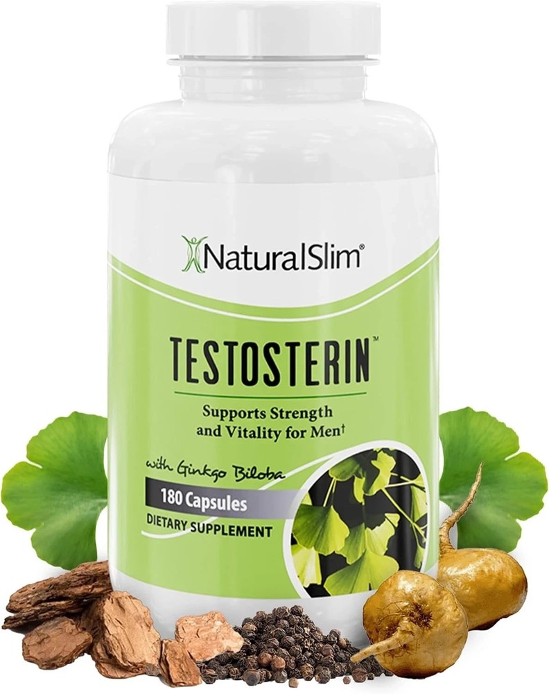 Men's NaturalSlim Testosterin Multivitamins Testosterone Booster 180 Capsules