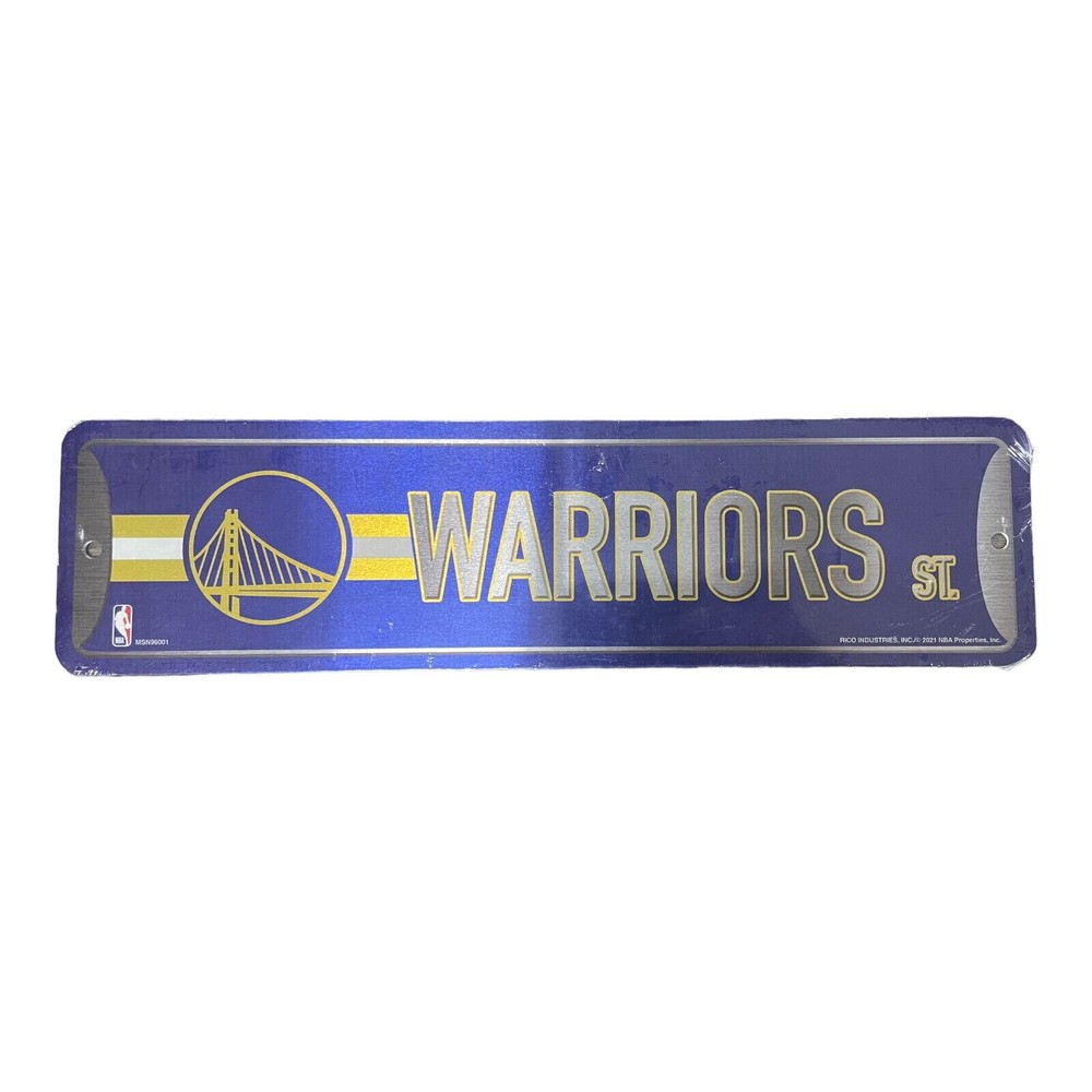 Golden State Warriors Tin Street Sign Rico Industries 15” X 4”