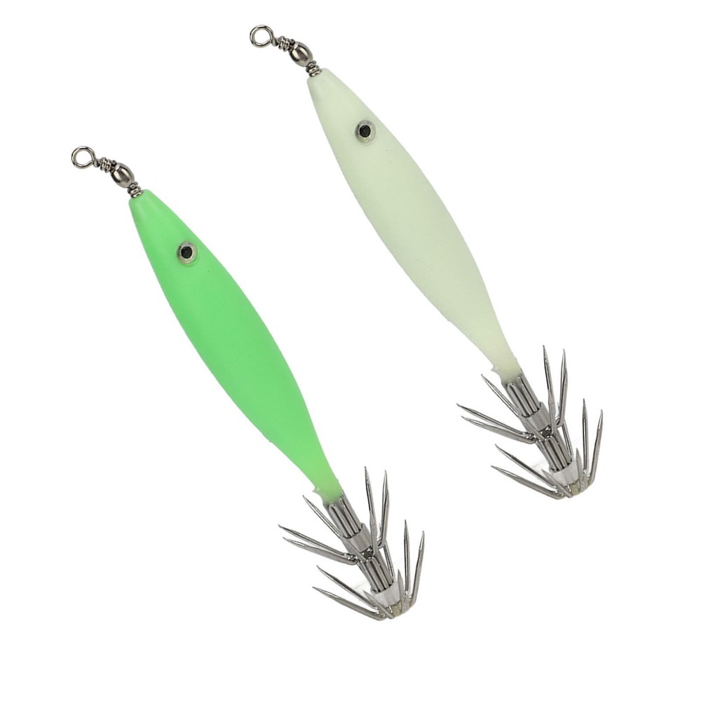 5Pcs 8cm Fishing Lure with Hook Cuttlefish Jig Wood Shrimp Bait for Outdoor