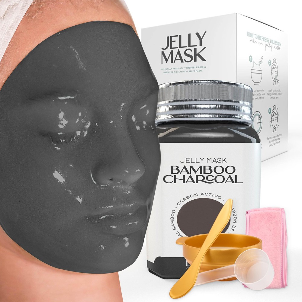 Jelly Mask Jar Bamboo Charcoal Peel-Off Face Care Rubber Mask | 23 fl oz Skin...