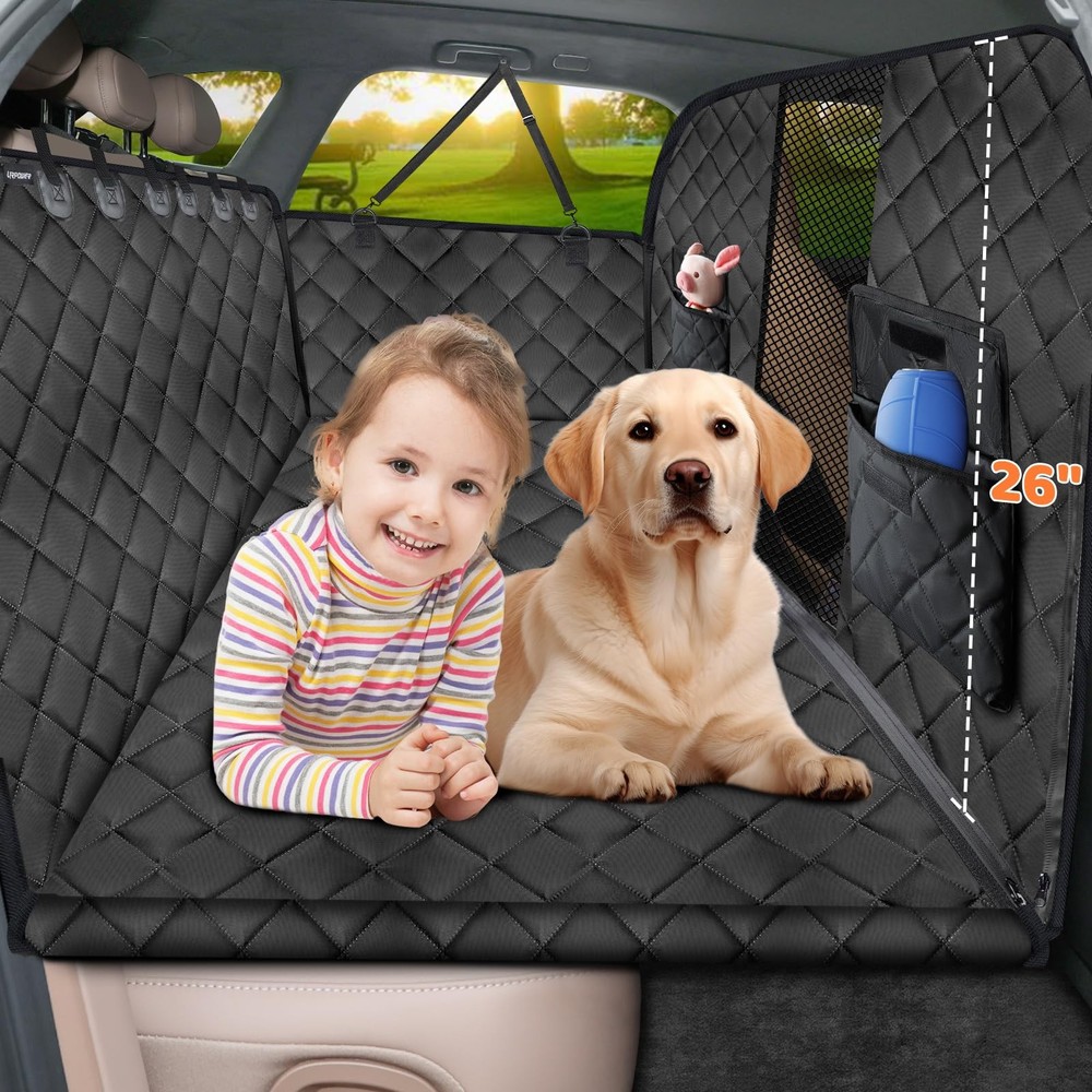 Best URPOWER High Barrier Back Seat Extender for Dogs Hard Bottom Dog Car Cover