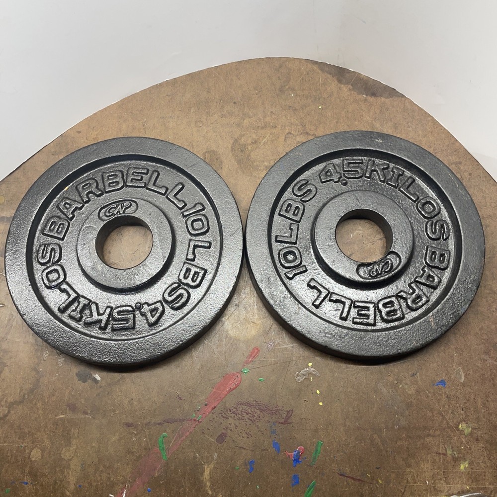 2x CAP Barbell Olympic 2-Inch Weight Plates Black 10 LBS (4.5 KGS) 20 LBS Total