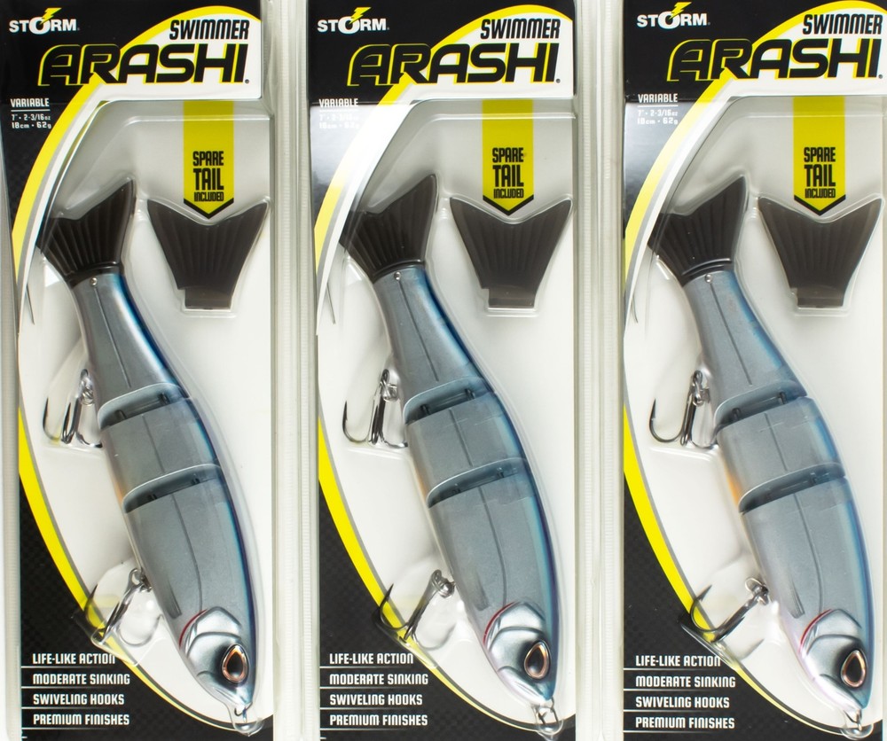 (LOT OF 3) STORM ARASHI SWIMMER ASW18859 2-3/16OZ PRO BLUE CO6202