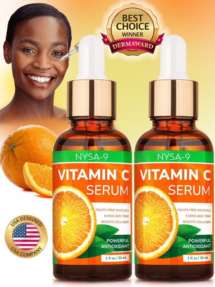 2 Pack Vitamin C Serum for Skin Brightening Anti-Aging Hydration Antioxidant Boost