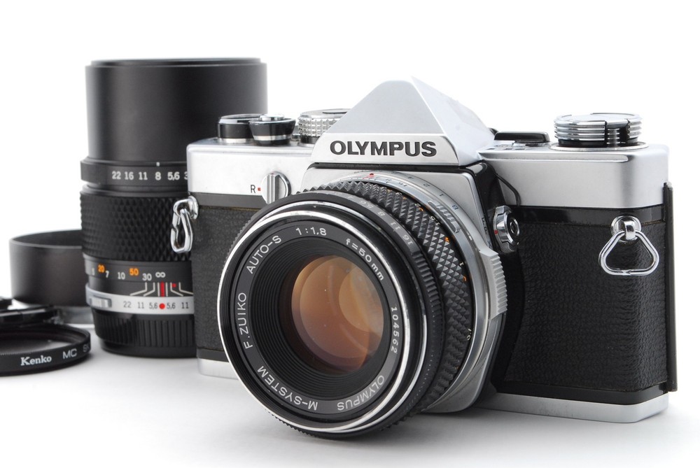 2Lens [NEAR MINT] Olympus M-1 SLR 35mm Film Camera 50mm f1.8 135mm f3.5 JAPAN