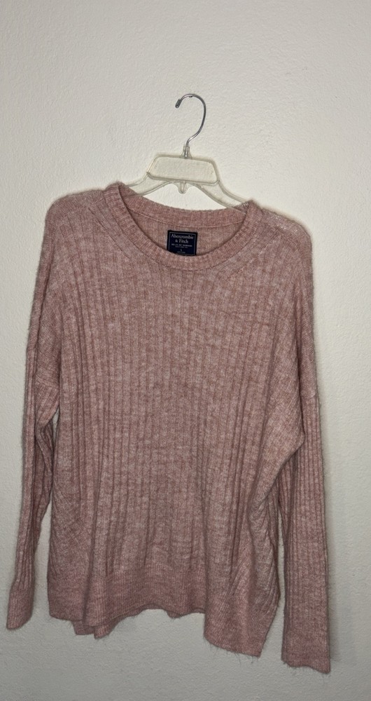 Women's Abercrombie & Fitch Pink Crew Sweater Sz L