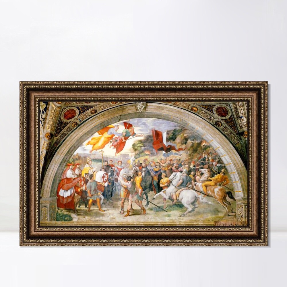 Framed Canvas Print The Meeting of Leo the Great and Attila by Raphael 26