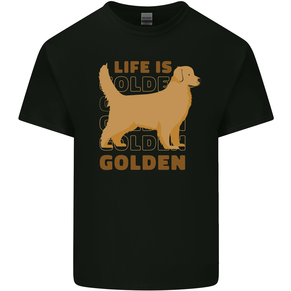 Life is Golden Retriever Dog Mens Cotton T-Shirt Tee Top