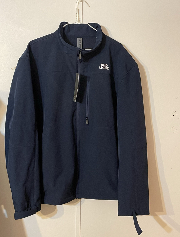 Bud Light Blue Weatherproof Soft Shell Work Jacket XXL by Anheuser-Busch