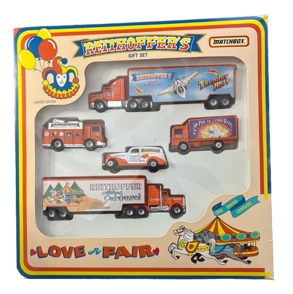 Matchbox Gift Set, Reithoffer's Circus Carnival Truck  Set 1993 Love A Fair LE