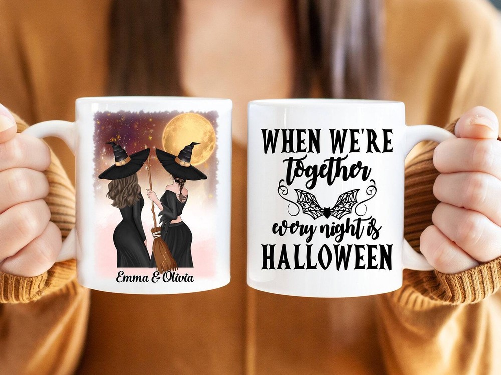 Personalized Best Friends Halloween Mug Custom Coffee Mug Halloween Home Decor