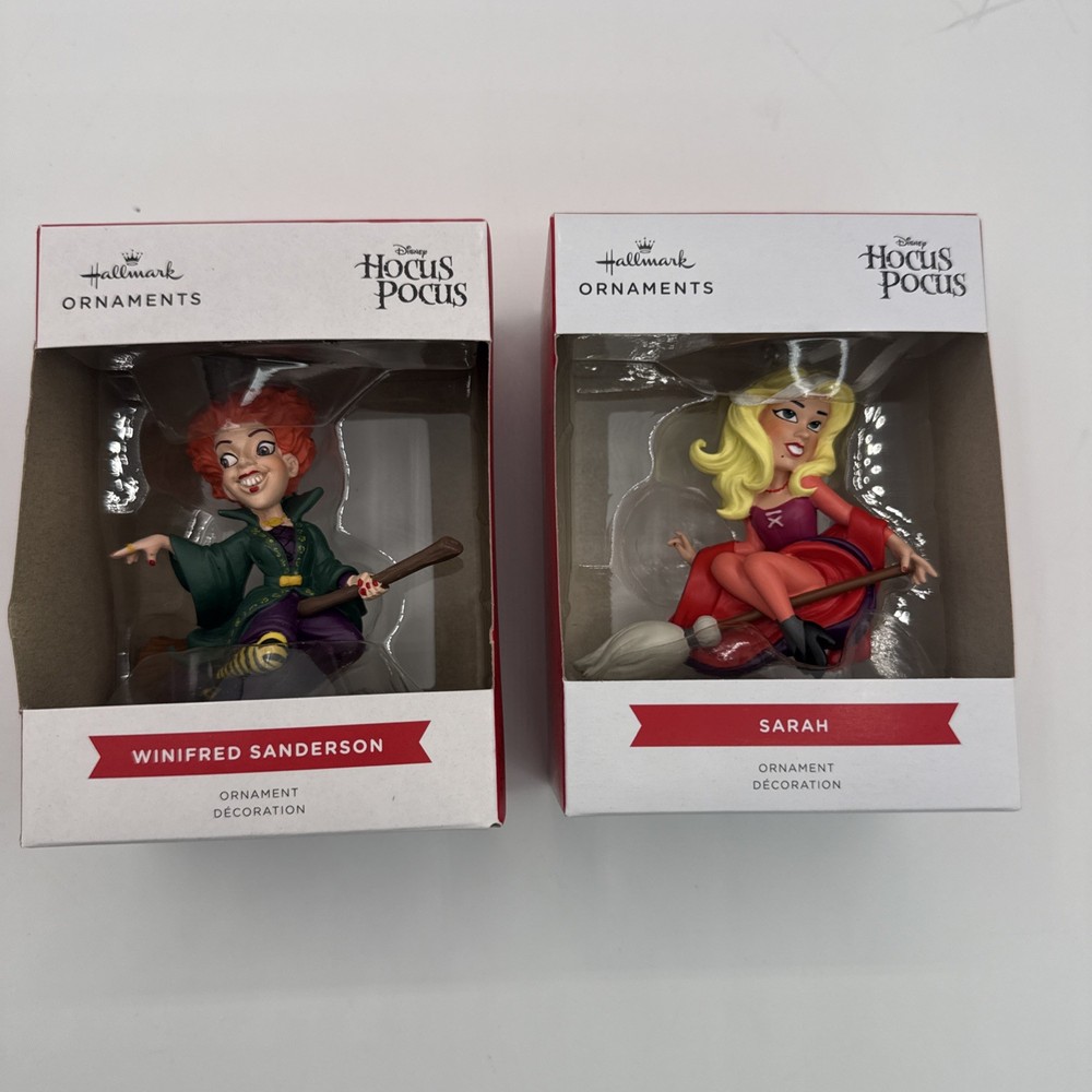 Hallmark Disney Hocus Pocus Winifred Sanderson - Sarah  Christmas Ornaments NIB