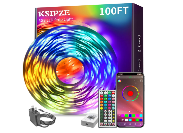 100Ft LED Strip Lights, Smart Light with App Remote Control, RGB LED Lights for