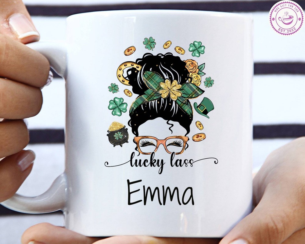 Personalized St Patricks Day Irish Mug with Shamrock - Lucky Irish Gift