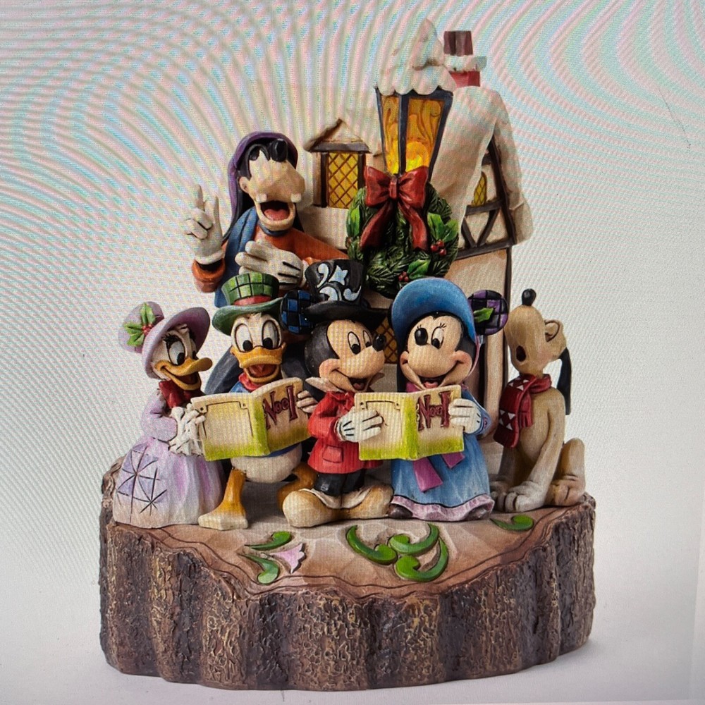 Jim Shore CAROLING CARVED BY HEART-HOLIDAY HARMONY Disney Figurine 4046025 NEW