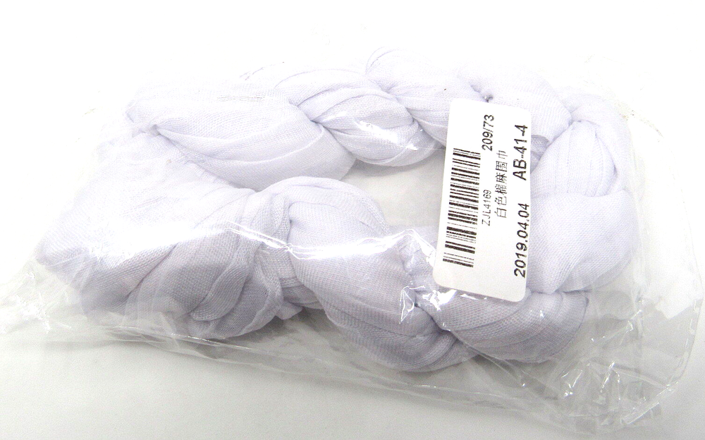 White Voile Cotton Twisted Scarf 17x71 Face Cover Washable US Seller