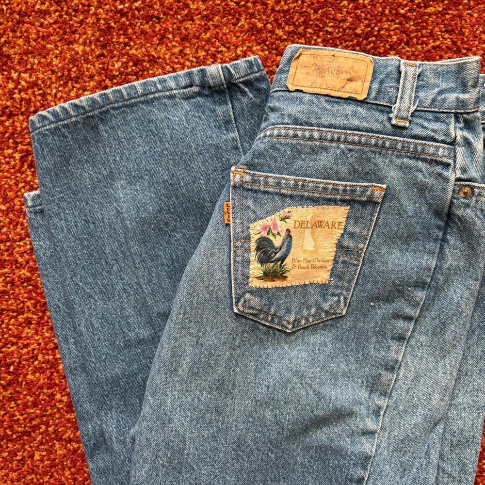 28x30.5 Vintage 1970s 80s Levi's Orange Tab Patchwork Denim Jans Jeans