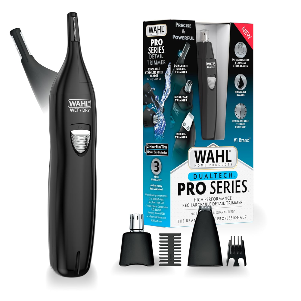 Wahl Pro Series Rechargeable Men's Eyebrow Ear Nose Hair Trimmer Painless Grooming
