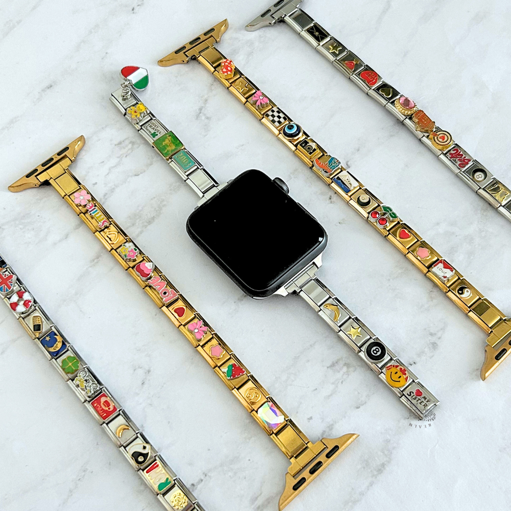 Italian Charm Bracelet Watch Strap Band Compatible with Apple Watch
