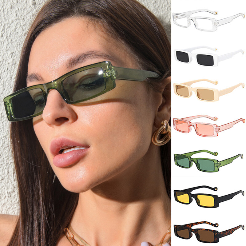 Fashion Retro Y2k Rectangle Sunglasses Shades Sun Glasses Women UV400 Square ✲