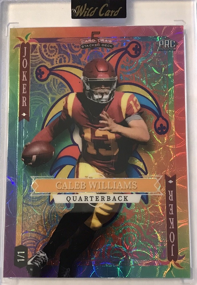 2023 Wild Card 5 Card Draw Caleb Williams Joker Holo Lux Tie Dye RC #1/1 🔥