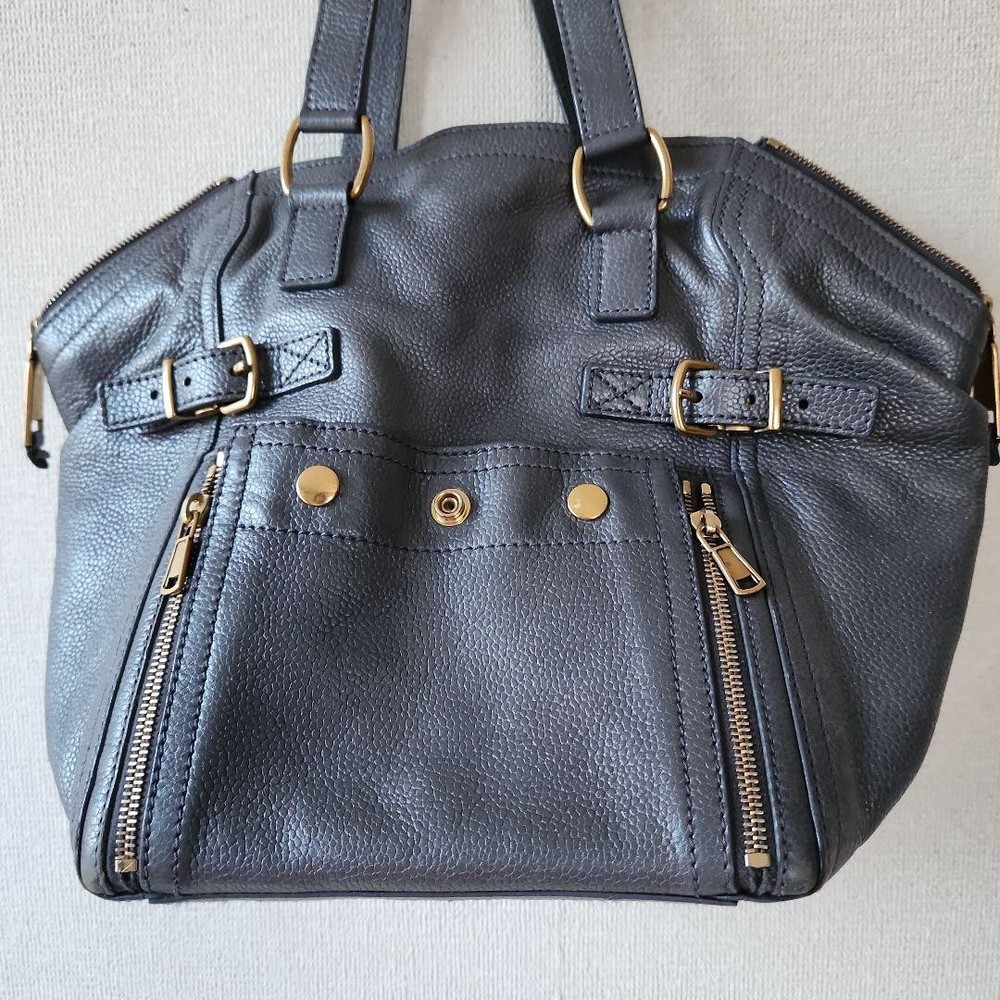 Yves Saint Laurent YSL Authentic Blue Leather Shoulder Bag F0605438
