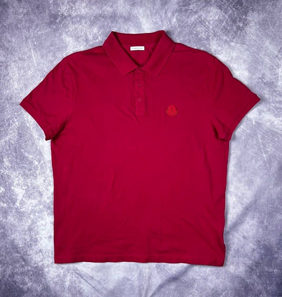 Moncler Maglia Polo Manica Corta Rubber Logo Cotton Mens size L
