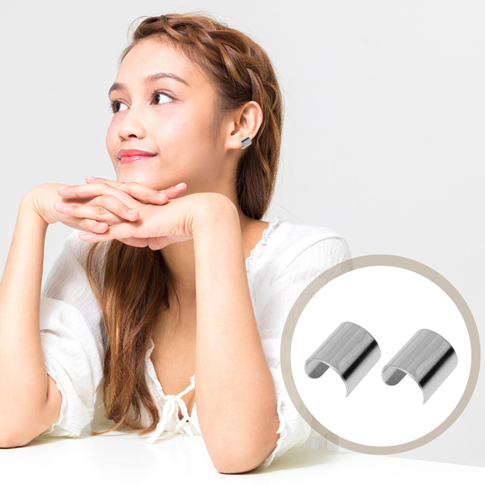 2 U-Shaped Ear Clip Cuffs for Men Lower Ear Cuffs Miss Man