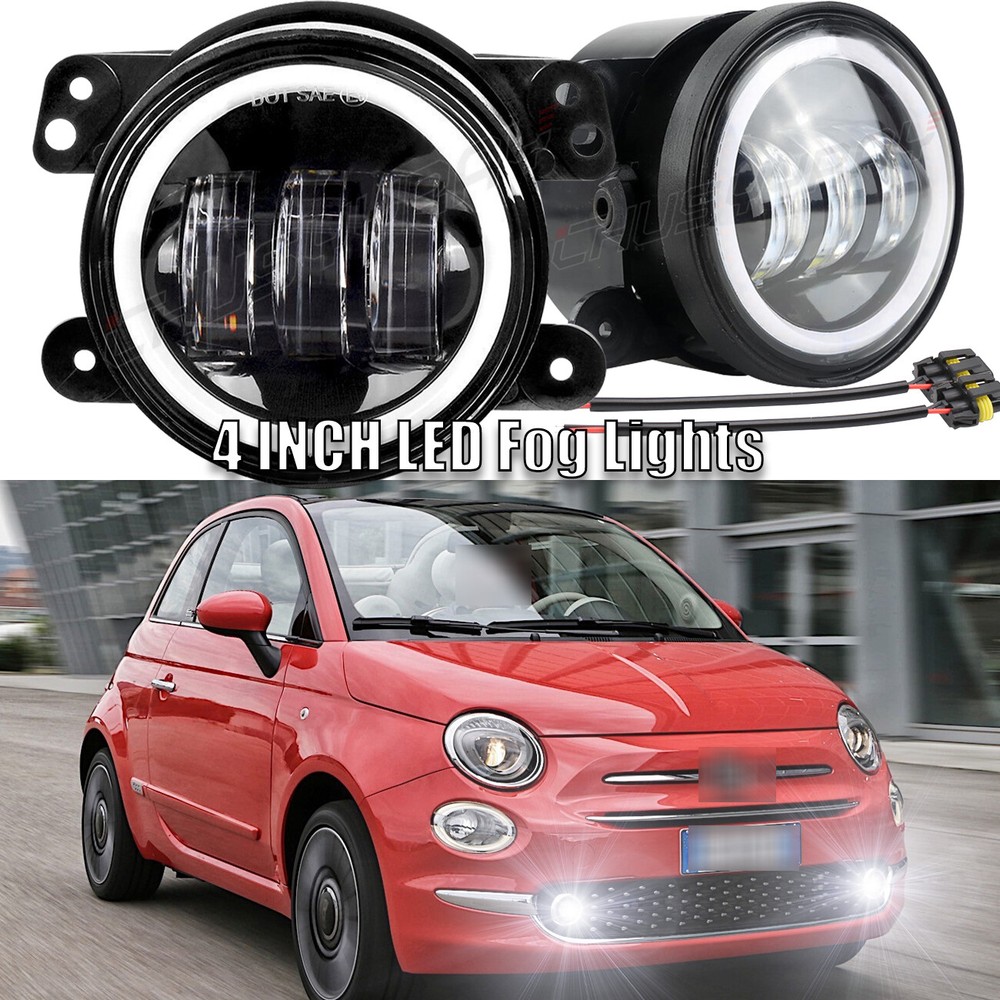 pair Bumper Front Fog Lights Lamps For Fiat 500 2012-2015 Right+Left