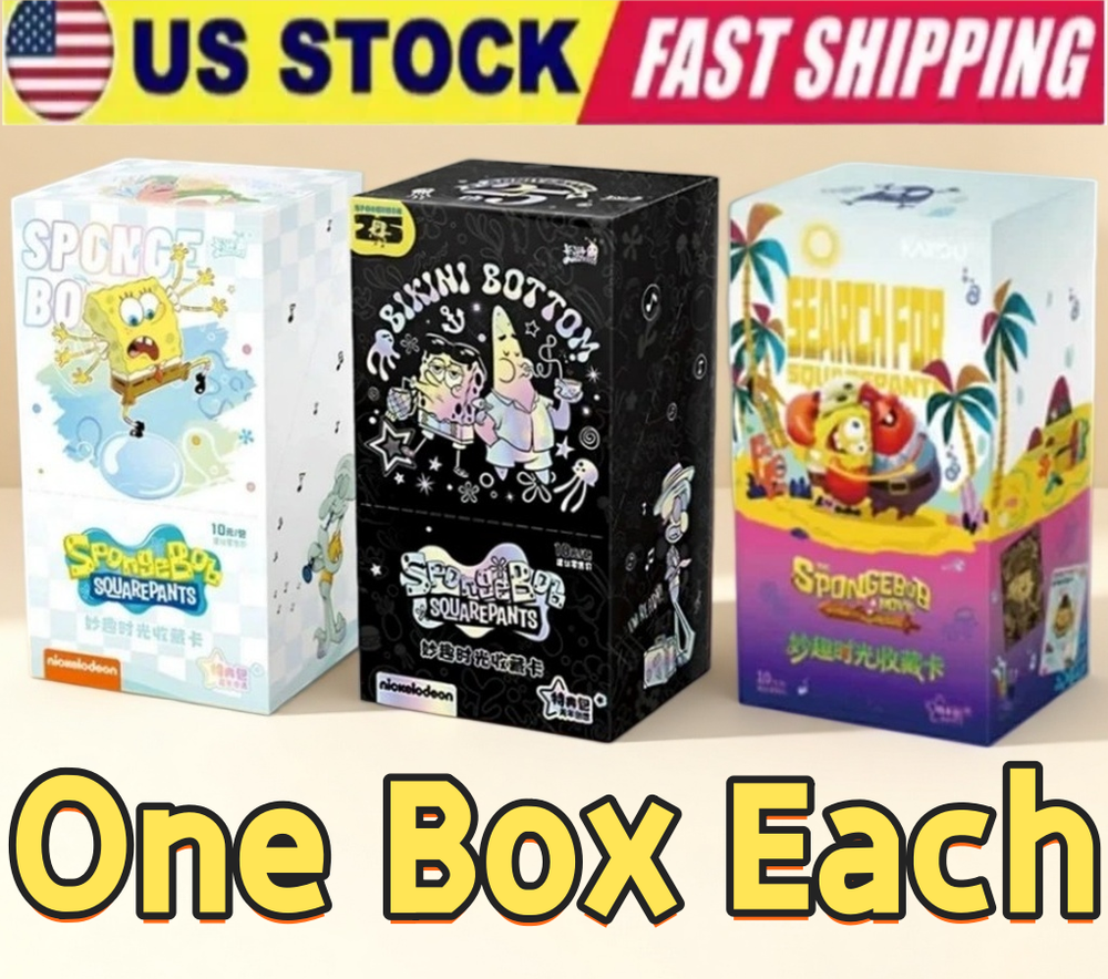LOT 3 Spongebob 25th Anniversary Kayou Booster Box Trading Card Anime Vol 1+2+3