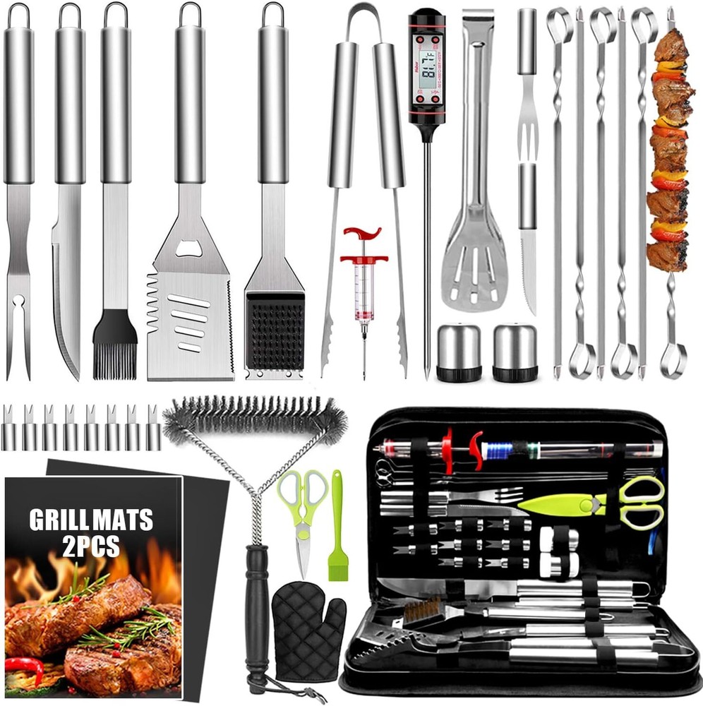 34Pcs Grill Accessories  16 Inches Heavy Duty BBQ Accessories, Stainless