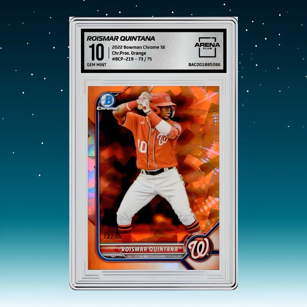2022 Bowman Chrome Sapphire ROISMAR QUINTANA Orange 73/75 Prospect Card