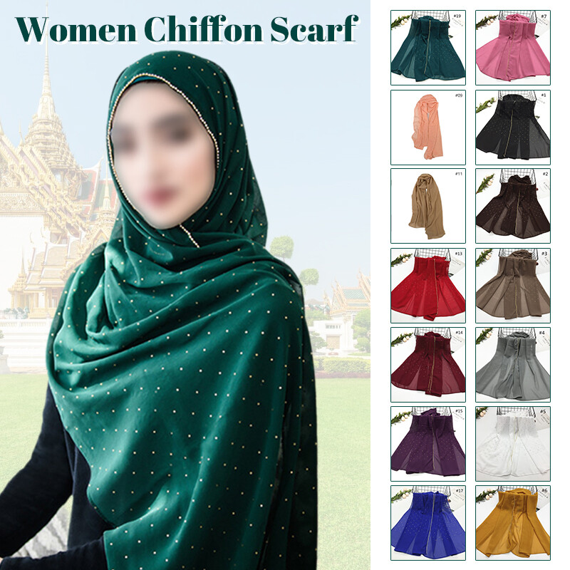 Elegant Women's Chiffon Hijab Scarf Shawl Wrap Turban