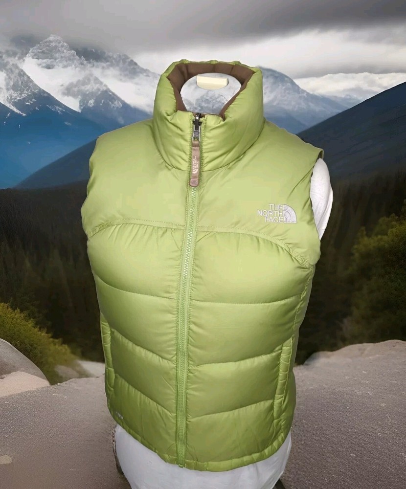 The North Face Womens Nuptse 700 Down Puffer Vest in Light Green Size Small