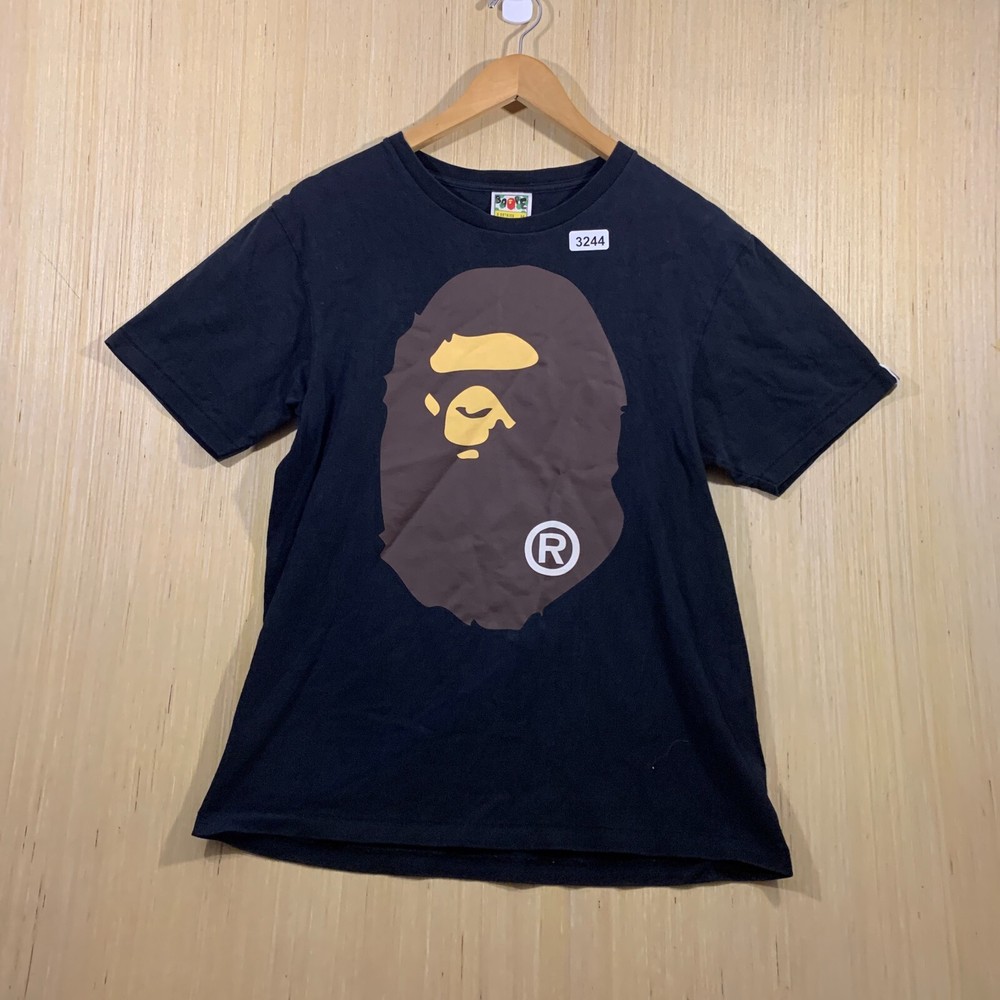 Vintage Bape Shirt Adult Medium Black Short Sleeve Men's Pullover Graphic Print