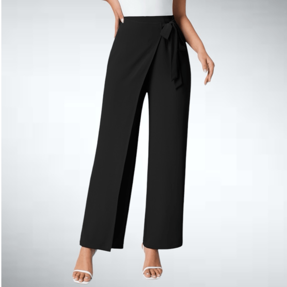 Halara Size M High Waisted Tie Side Wide Leg Work Pants with Invisible Zipper