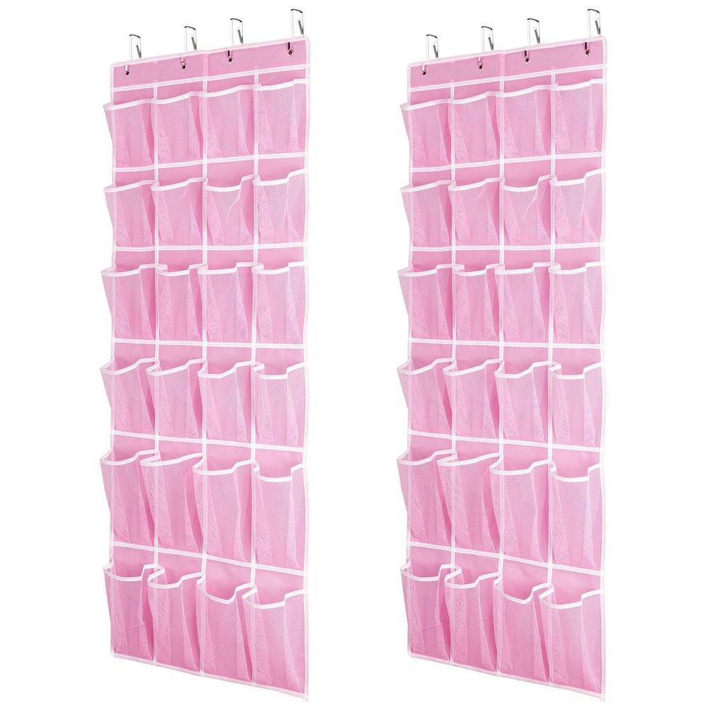 Hanging Shoe Organizer 2Pack, Over The Door Shoe Organizer with 24 Mesh Large...