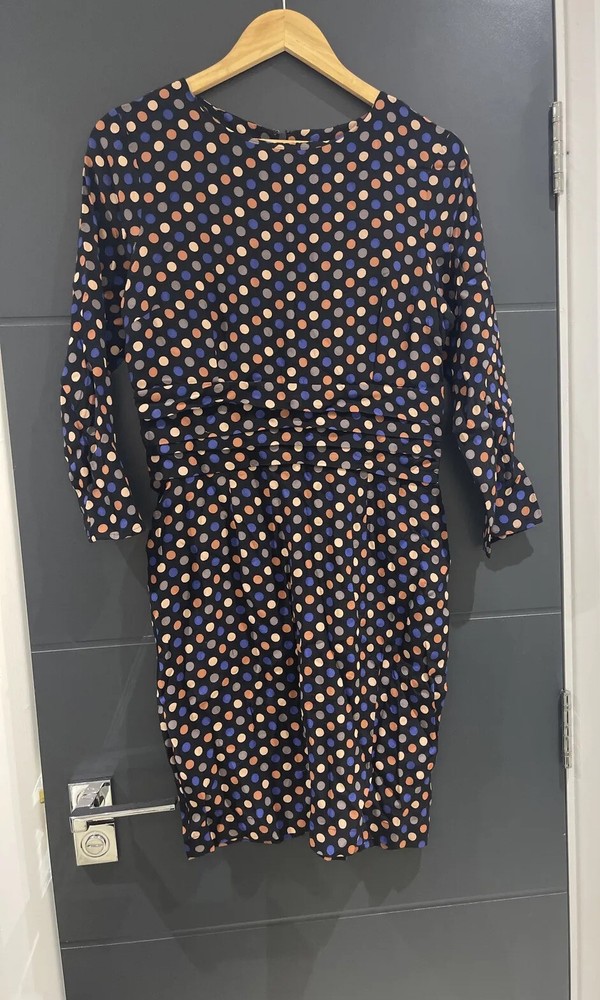 Vintage Topshop Black Polka Dot Size 12 Dress in Excellent Condition