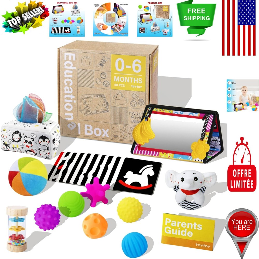 7-in-1 Montessori Baby Toy Set for Newborns 0-6 Months – Early Learning Gifts