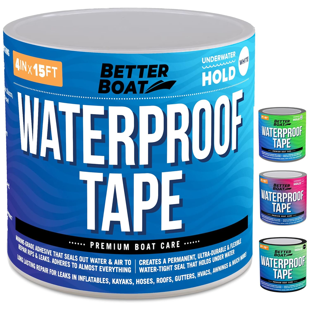 Heavy Duty White Waterproof Marine Tape 15 Ft X 4 In for Leaks