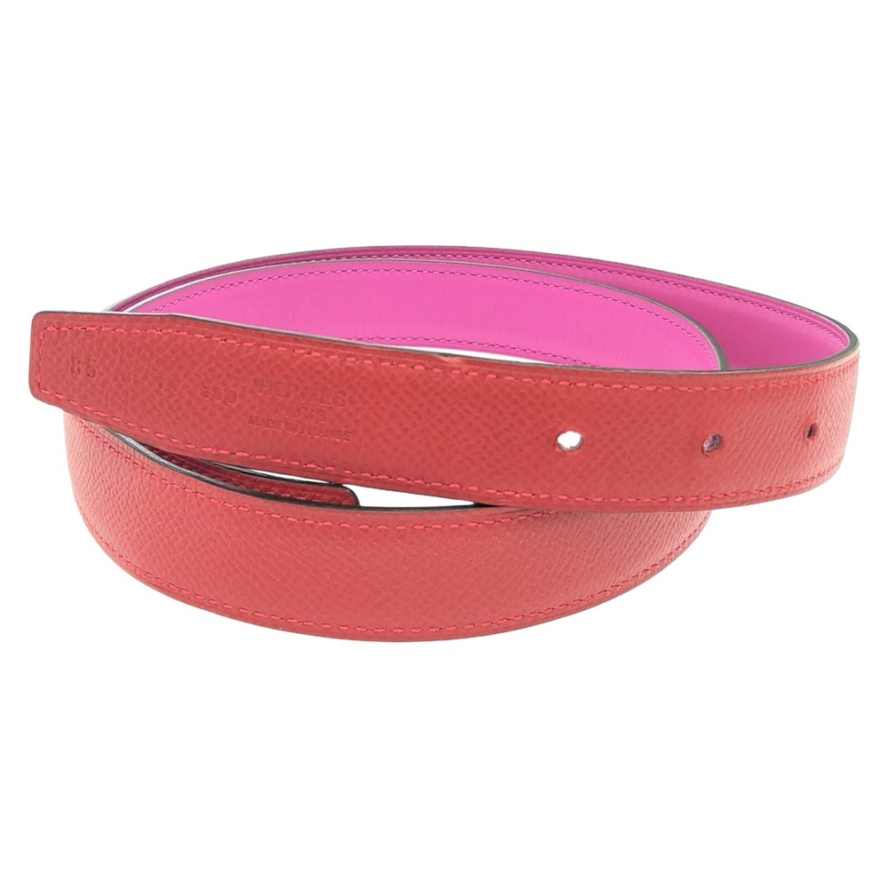 HERMES #85 Epsom leather belt in Red pre-owned luxury